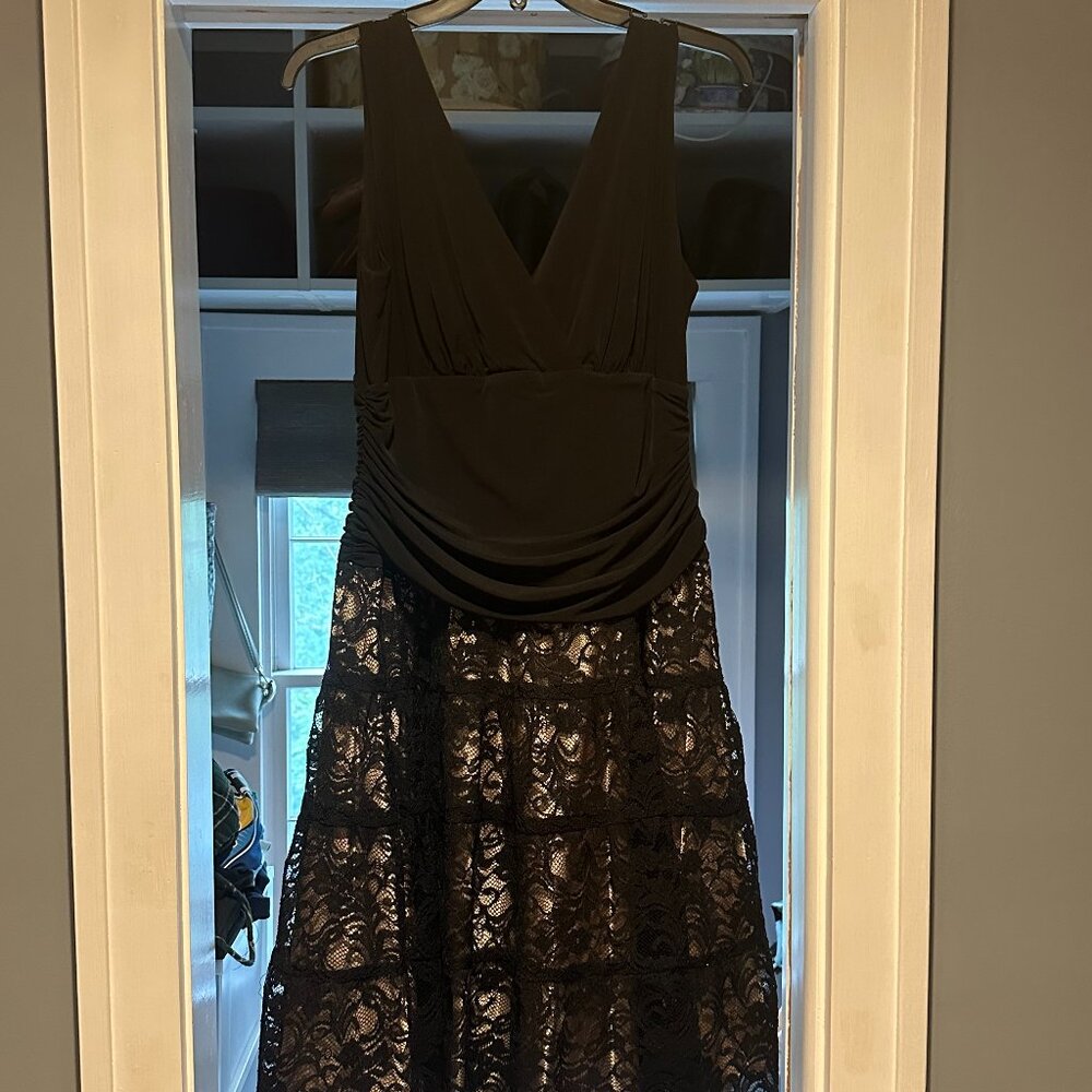 Black with Cream Lace Dress